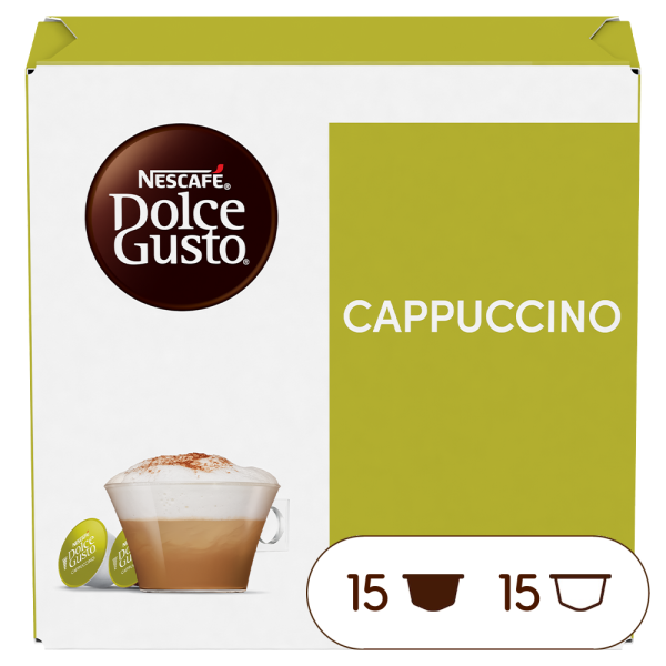 Front view of Cappuccino (30 pods) box