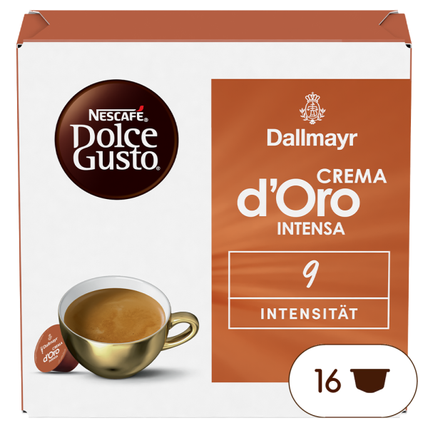 Front view of the Dallmayr Crema d'Oro Intensa box