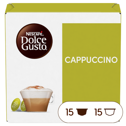 Front view of Cappuccino (30 pods) box