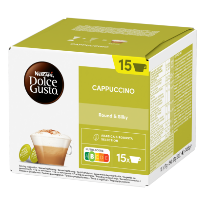 Front view of Cappuccino (30 pods) box