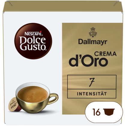 Front view of the Dallmayr Crema d'Oro box
