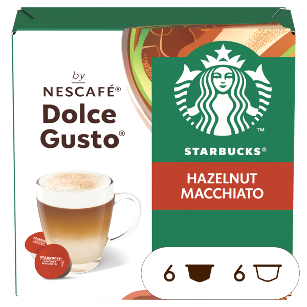 „Starbucks® Hazelnut Macchiato“ dėžutės vaizdas iš priekio